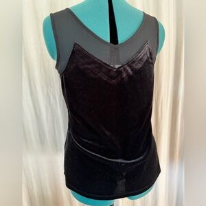 I.N.C. Black Velvet and Sheer Chiffon Tank Top women’s size S